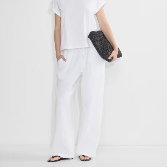 NWT Aritzia LITTLE MOON AirPlush Cotton Sail Pant WHITE - Picture 1 of 11